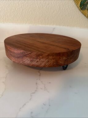Wooden Riser or Serving Stand with 3 Hairpin Legs